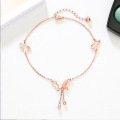 Shangjie OEM joyas Fashion Rose Gold Plated Stainless Steel Ladies Anklets Wholsale Anklets Women Butterfly Anklet